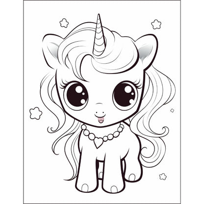 Cute Unicorn Coloring in Book Refill