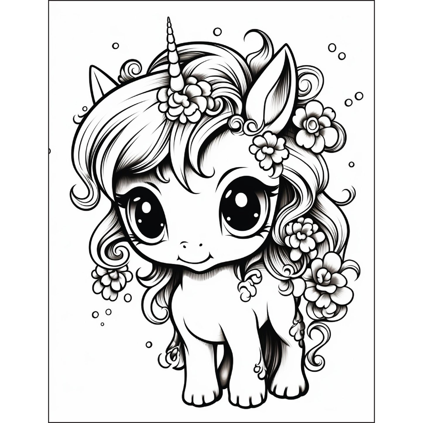 Cute Unicorn Coloring in Book Refill