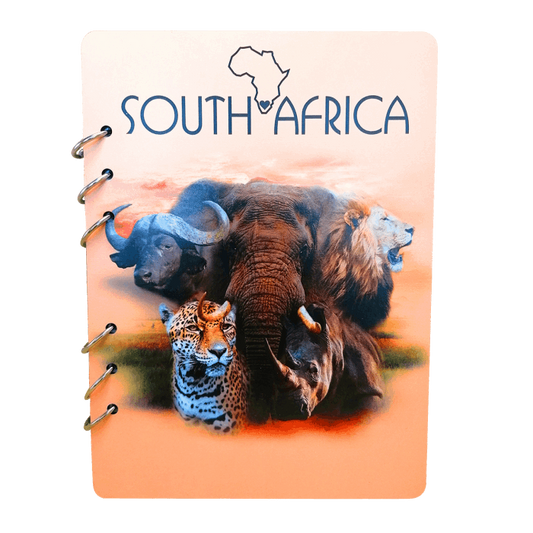 Love South Africa Big 5 – A5 Wooden Notebook