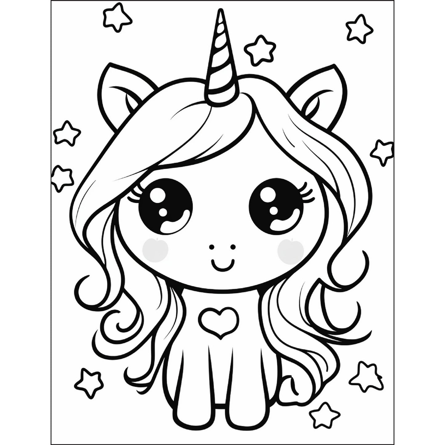 Cute Unicorn Coloring in Book Refill