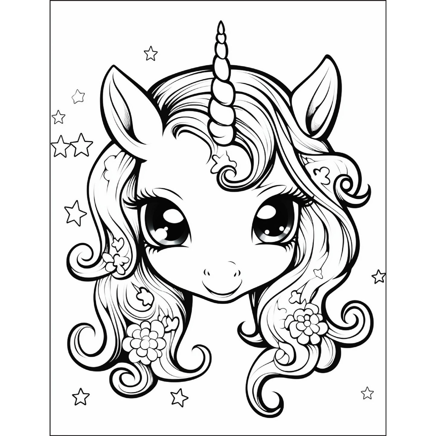 Cute Unicorn Coloring in Book Refill