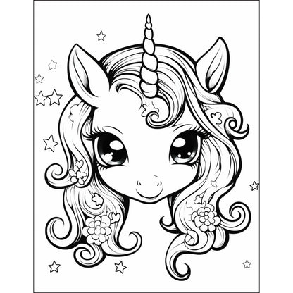 Cute Unicorn Coloring in Book Refill