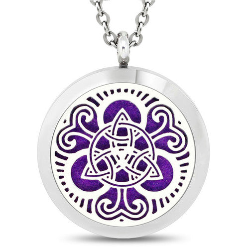 Swirl Cross Locket Aromatherapy Diffuser Necklace, Stainless Steel