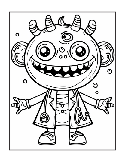 Cute Monster Coloring in Book With Custom Name