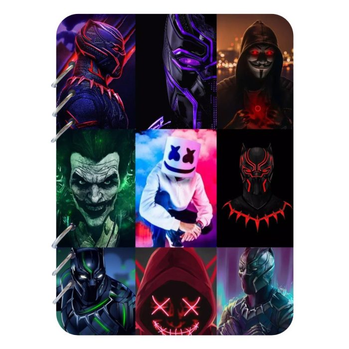 Lightbox Comic Villains Wood Cover A5 Notebook