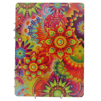 Bright Colored Mandala Wooden Notebook-A5