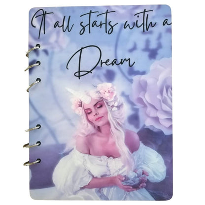 It all starts with a dream A5 wood cover notebook/journal
