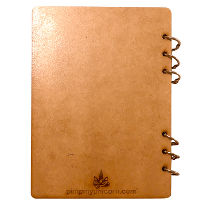 Mystical Magic Bird Wood Cover Notebook Journal