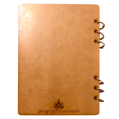 Angel Wings A5 Wood Cover Notebook Journal