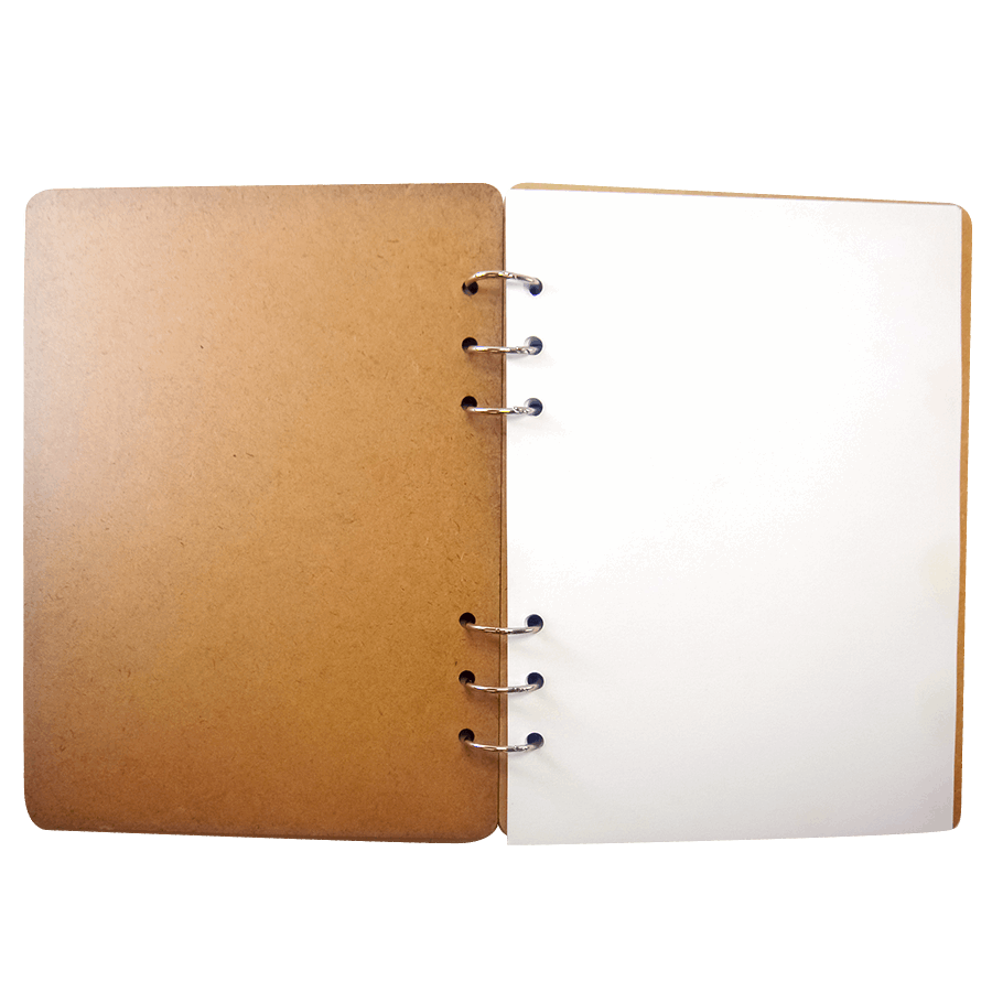 Anime Hero White and Red Wood Cover Notebook