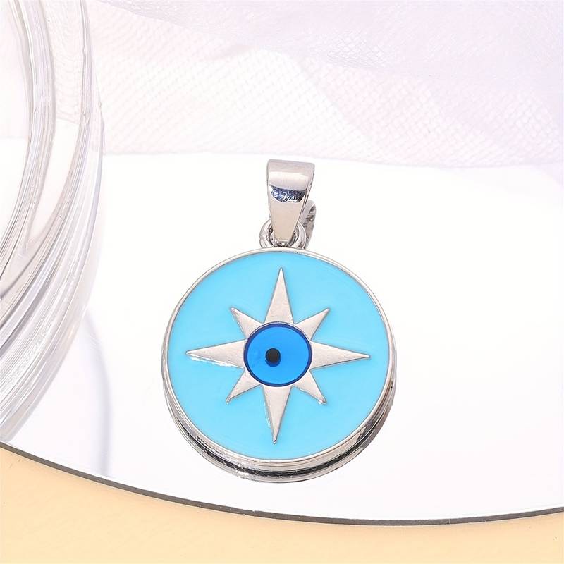 Evil Eye Star Shine Pendant with Stainless Steel Chain