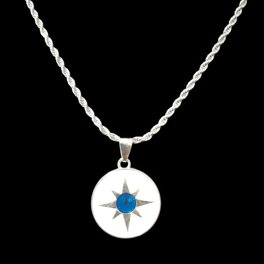 Evil Eye Star Shine Pendant with Stainless Steel Chain