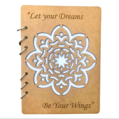 Mandala Dreams A5 Wooden Cover Notebook