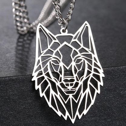 Wild Wolf Stainless Steel Pendant with Chain