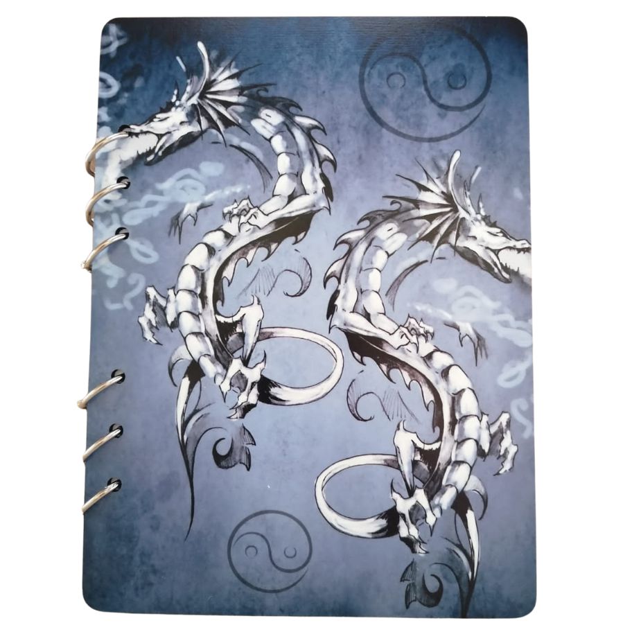Ying Yang Dragon Wood Cover A5 Journal/Notebook
