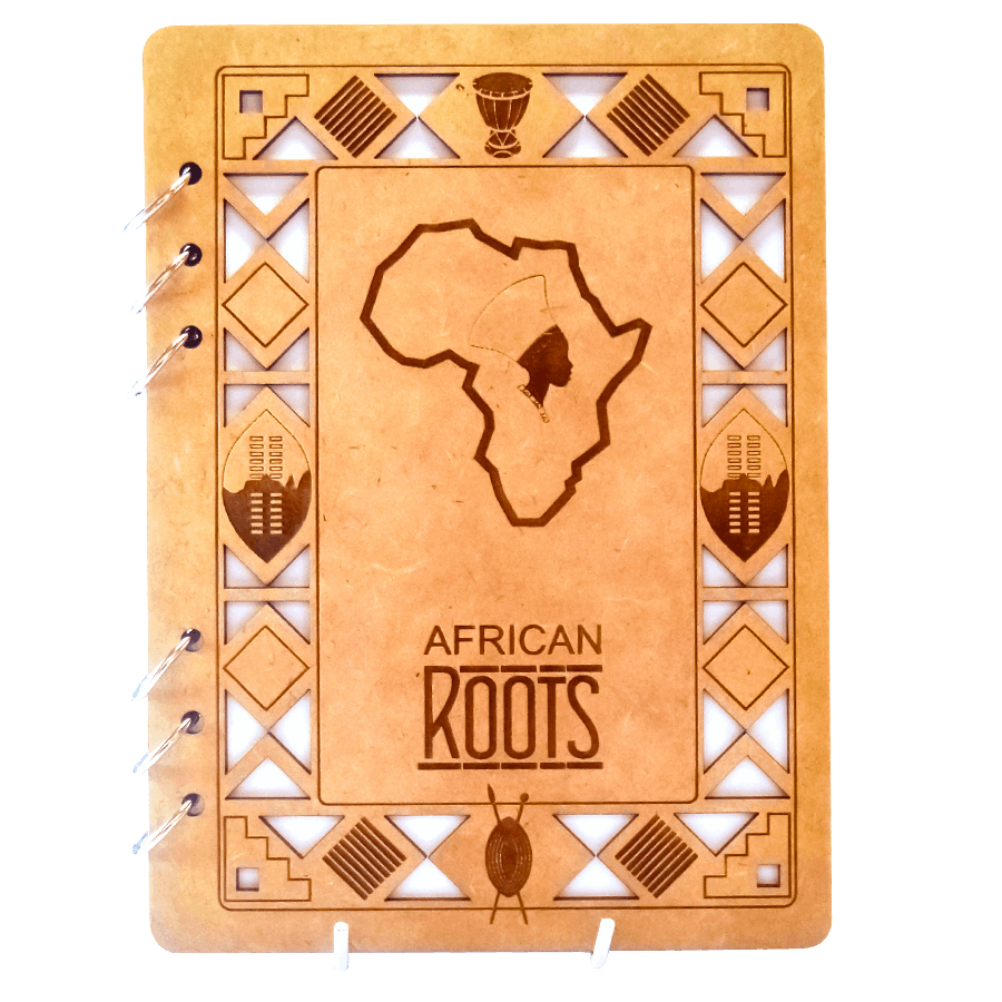 African Roots Wooden Notebook-A5